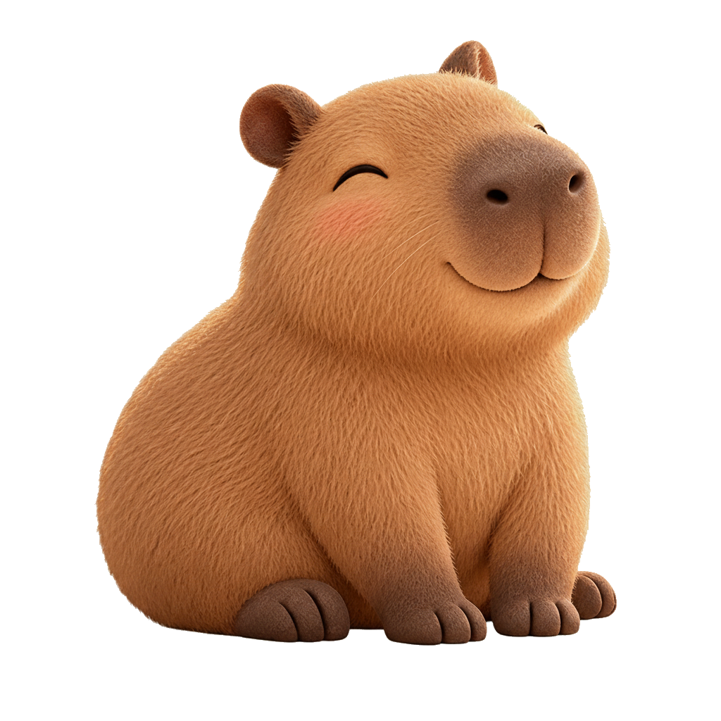 Soft smiling CAPYLIGHT capybara